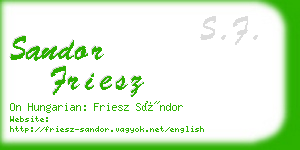 sandor friesz business card